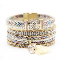 Bracelet mixte en corde avec fermoir magnétique