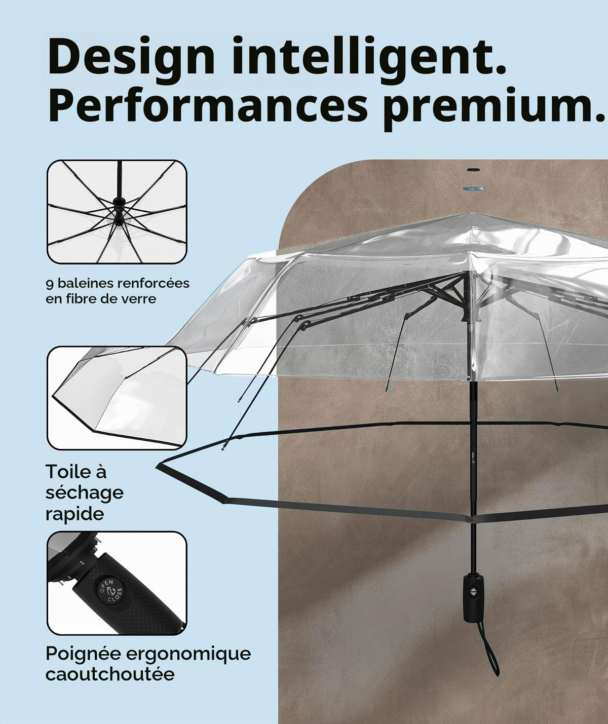 Parapluie pliant automatique Repel