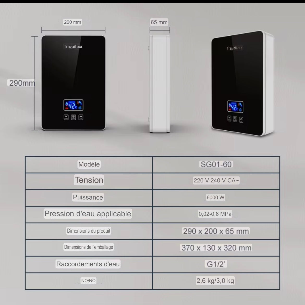 Chauffe eau électrique instantanée