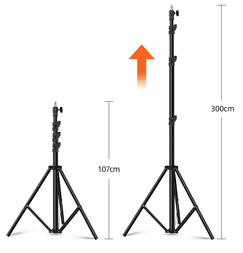 Pied d’éclairage amorti de 3 m pour studio photo et vidéo