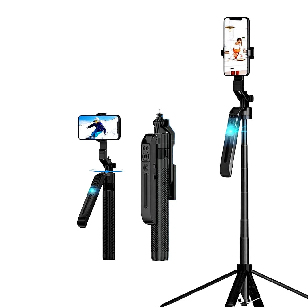 Perche selfie pliable C12 en aluminium avec suivi du visage et télécommande sans fil