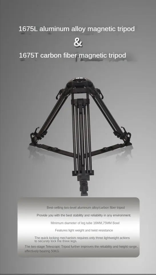 Trépied vidéo professionnel Jiepai V8 avec tête fluide