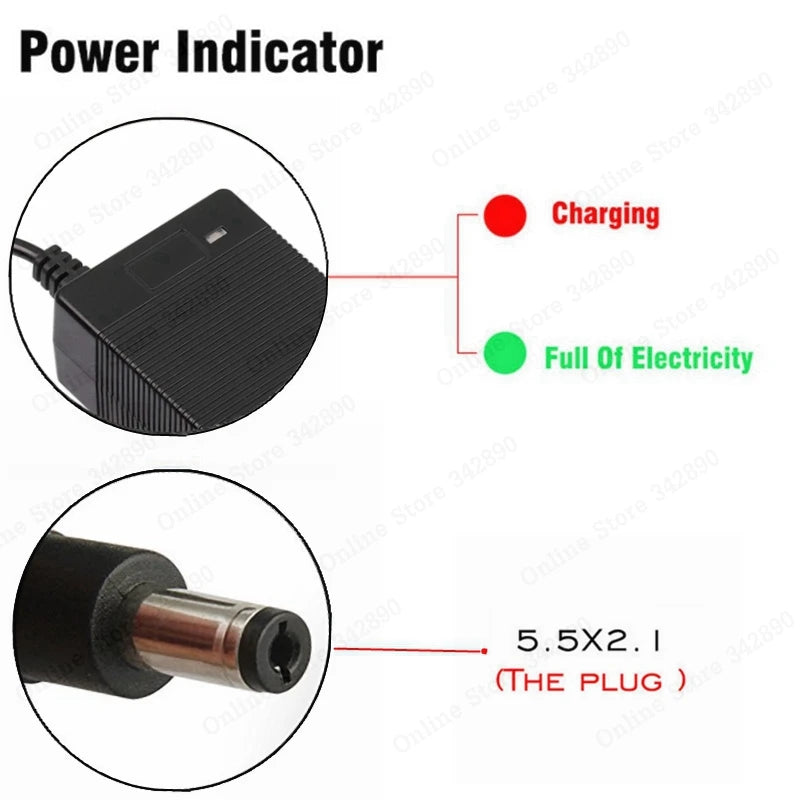 Chargeur pour batterie lithium 36 V, sortie 42 V – 2 A