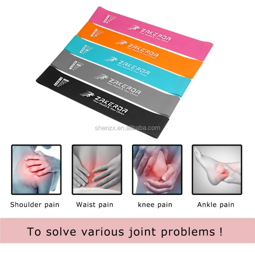 Bandes élastiques de résistance Zakerda – 5 niveaux pour fitness et yoga