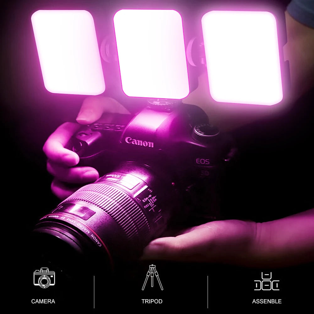 Panneau lumineux LED RGB portable Vloglite avec support – modèle T64RGB