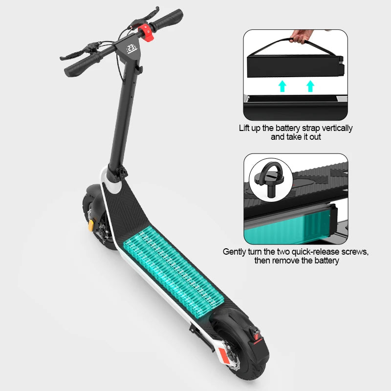 Trottinette électrique tout-terrain pliable pour adultes – roues de 10 pouces