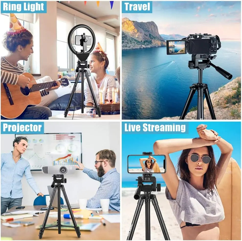 Trépied multifonction pour téléphone, selfie et éclairage