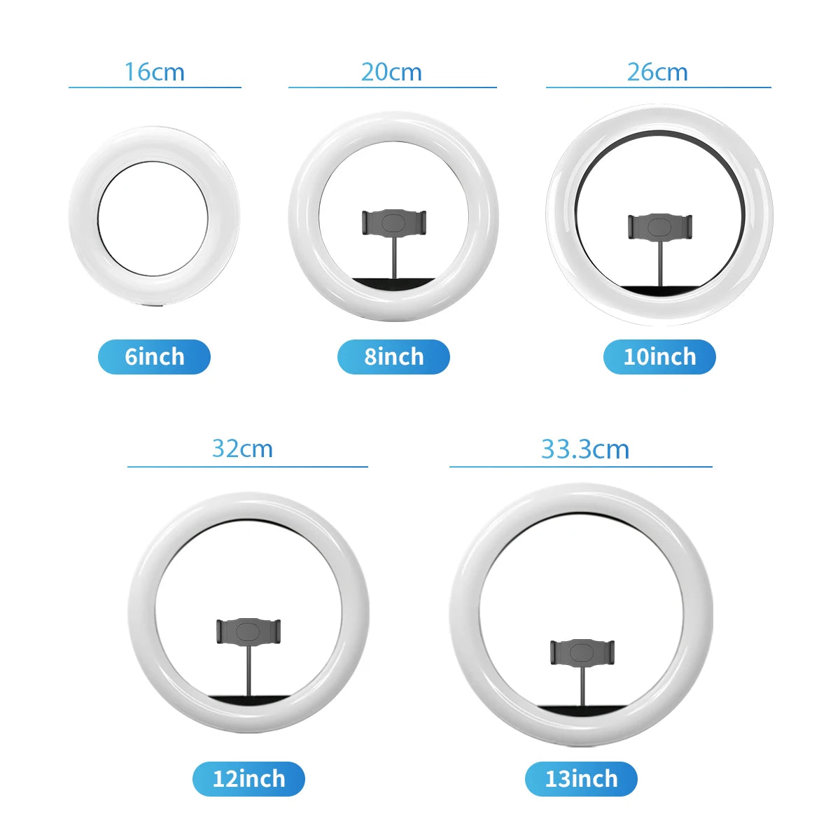 Anneau lumineux LED tricolore de 10 pouces avec trépied de 160 cm