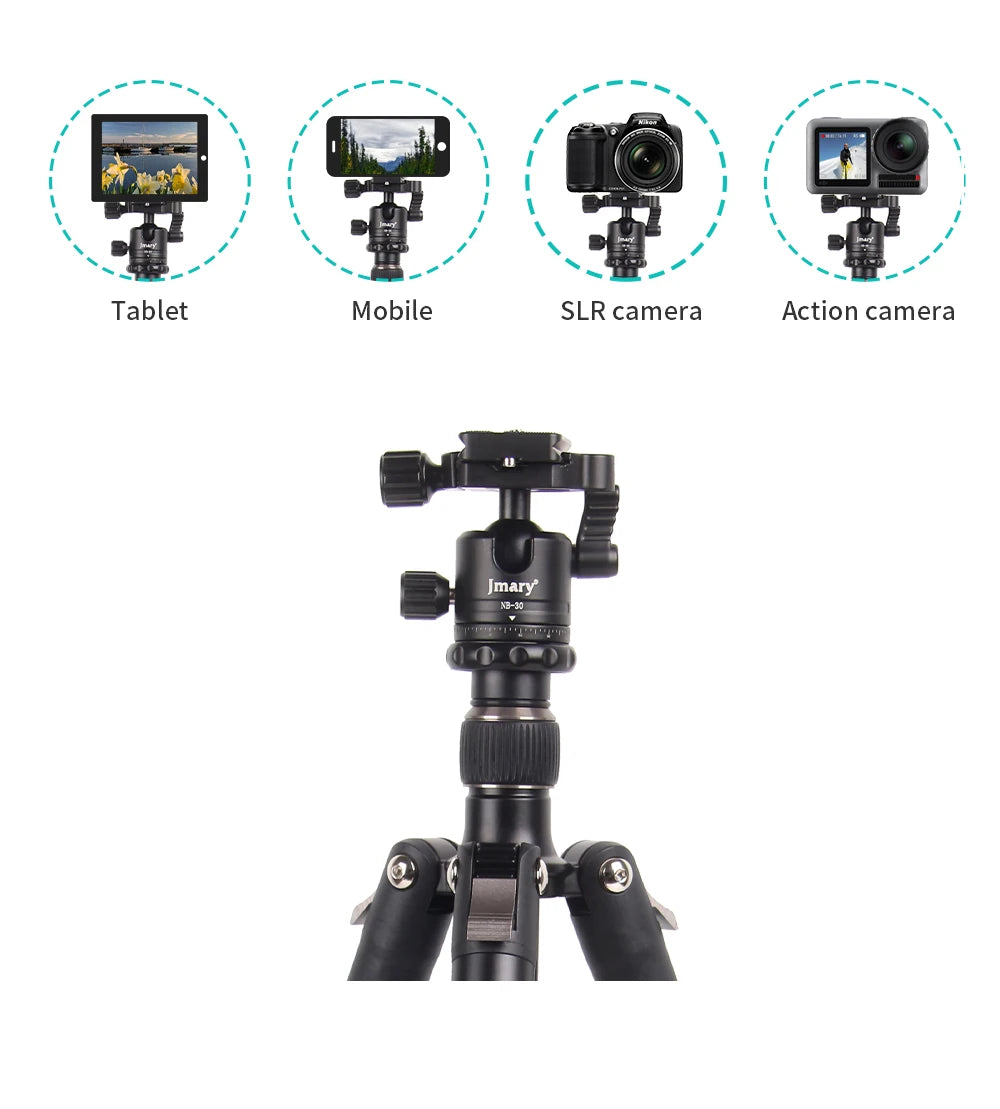Trépied professionnel Jmary en aluminium pour appareil photo – KT235-NB30A