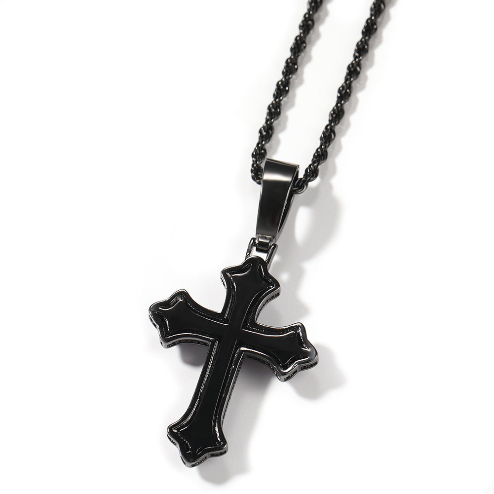 Collier rétro avec pendentif croix