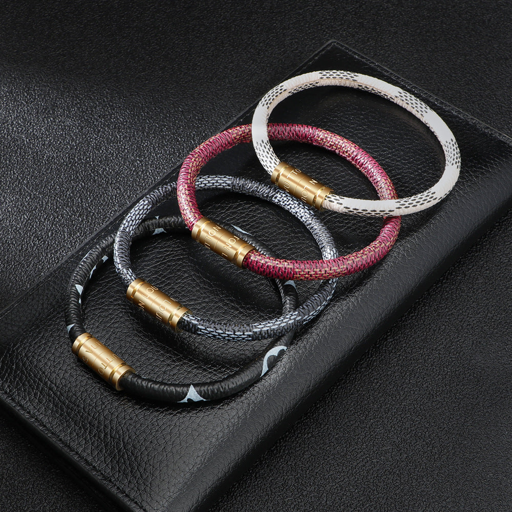 Bracelet mixte en corde avec fermoir magnétique
