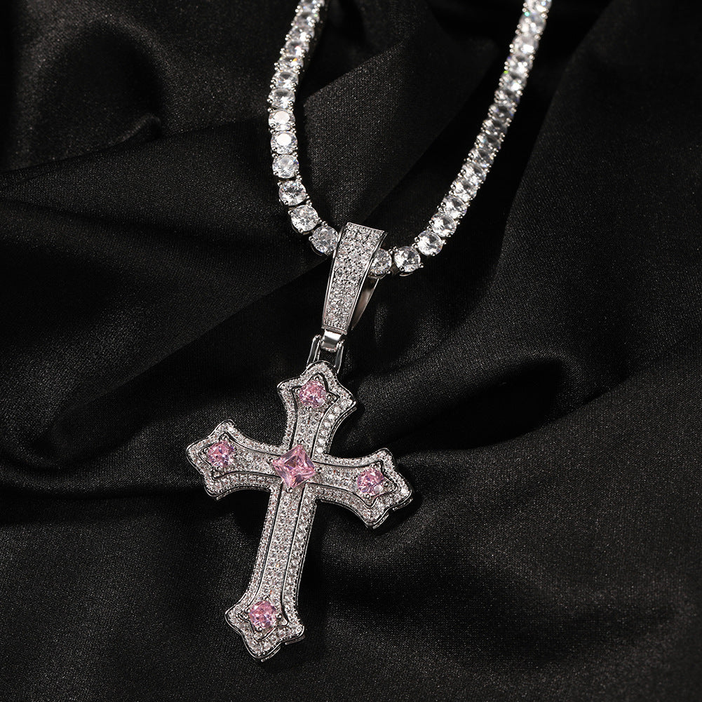 Collier rétro avec pendentif croix