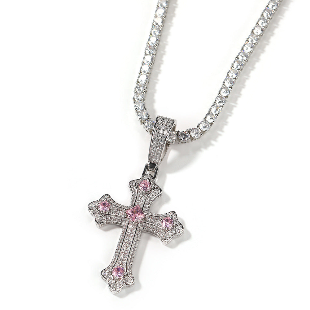 Collier rétro avec pendentif croix
