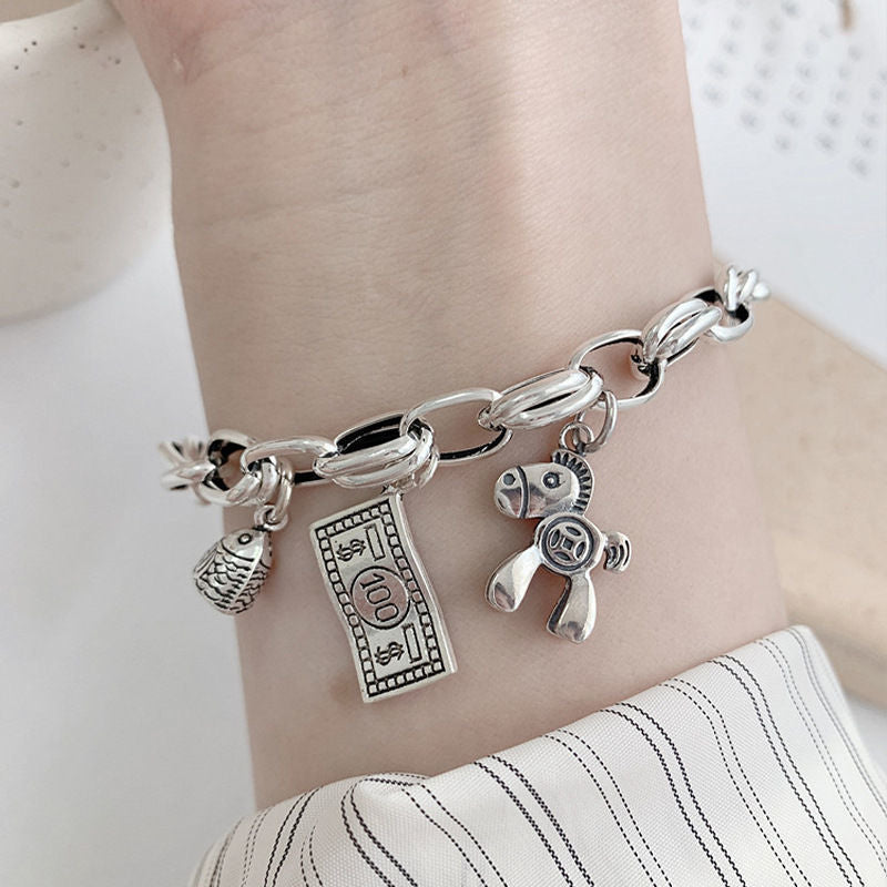 Bracelet vintage avec étoile à six branches