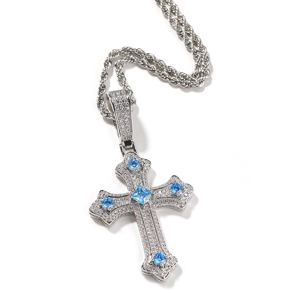 Collier rétro avec pendentif croix