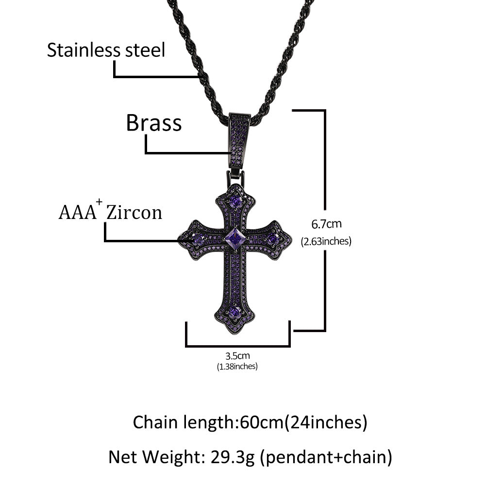 Collier rétro avec pendentif croix