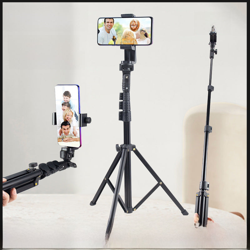 Trépied télescopique pour smartphone de 1,6 m avec support selfie