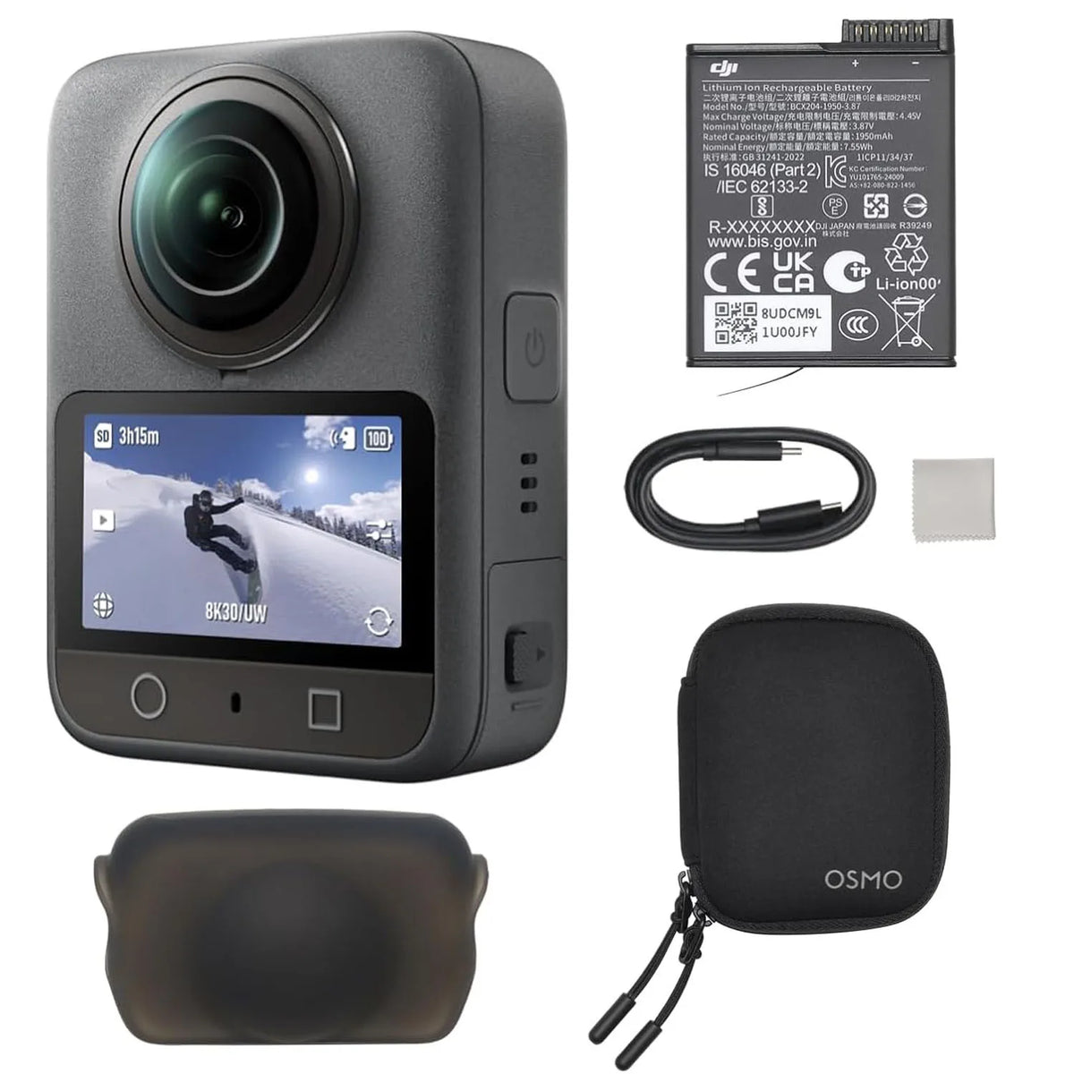 Caméra DJI Osmo 360 – boîte ouverte