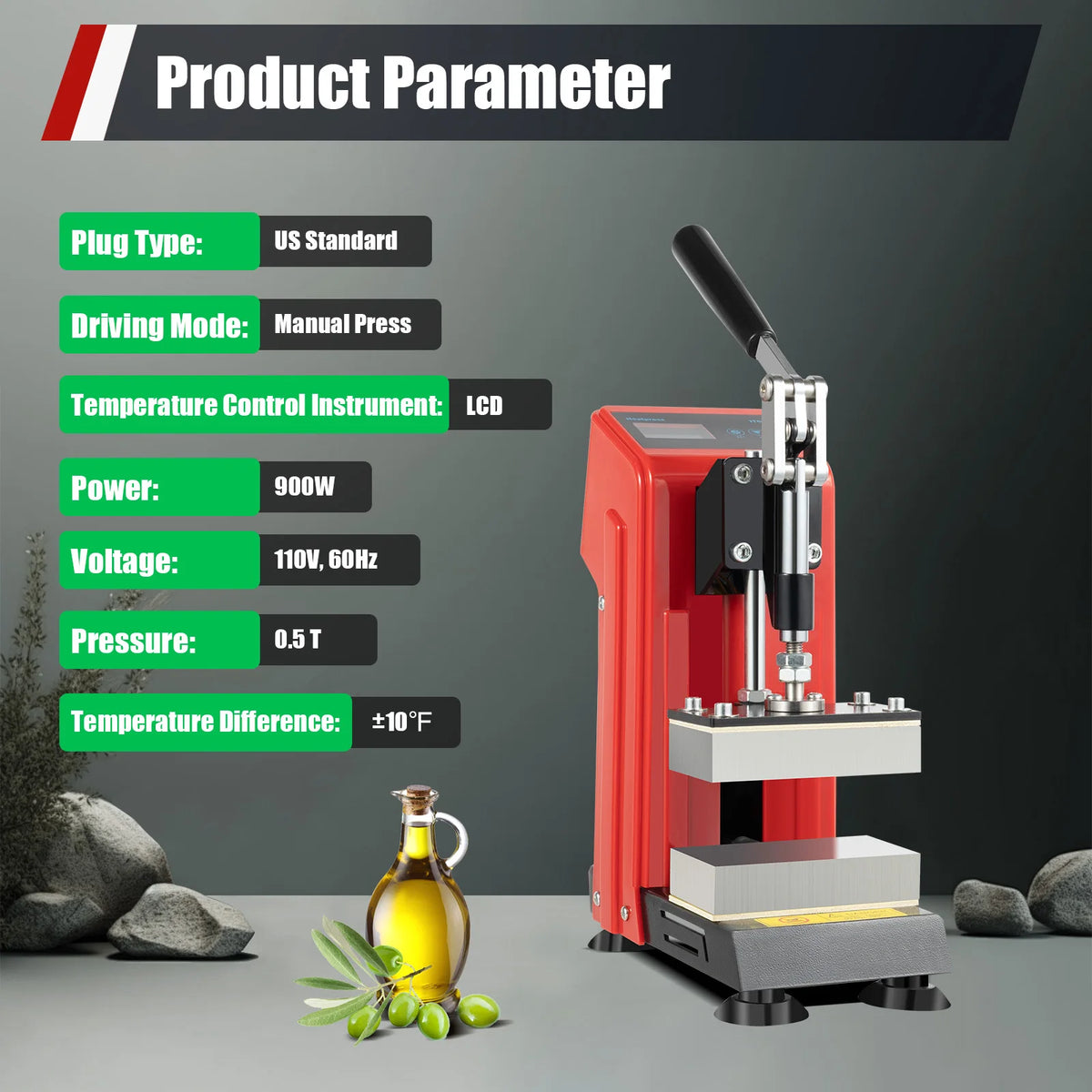 Presse hydraulique à chaud pour résine – 900 W