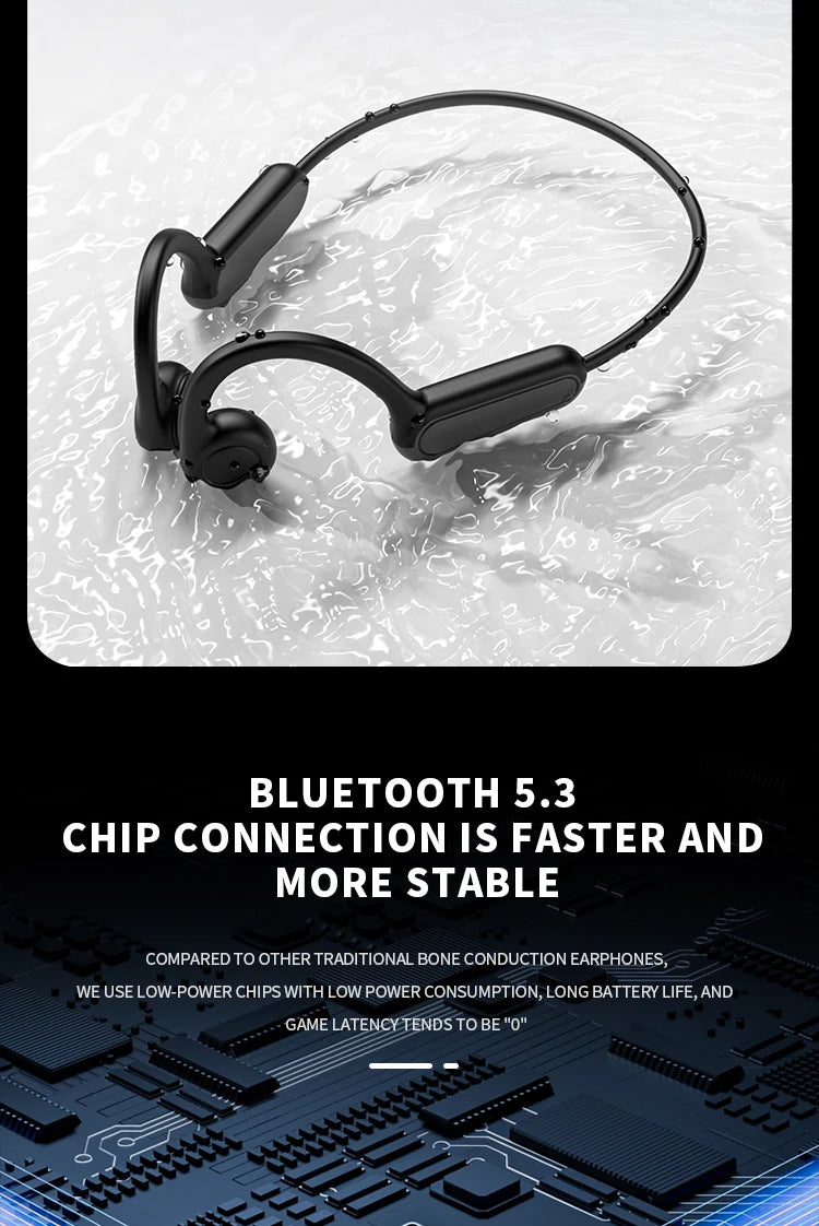 Écouteurs B8 à conduction osseuse, Bluetooth 5.3