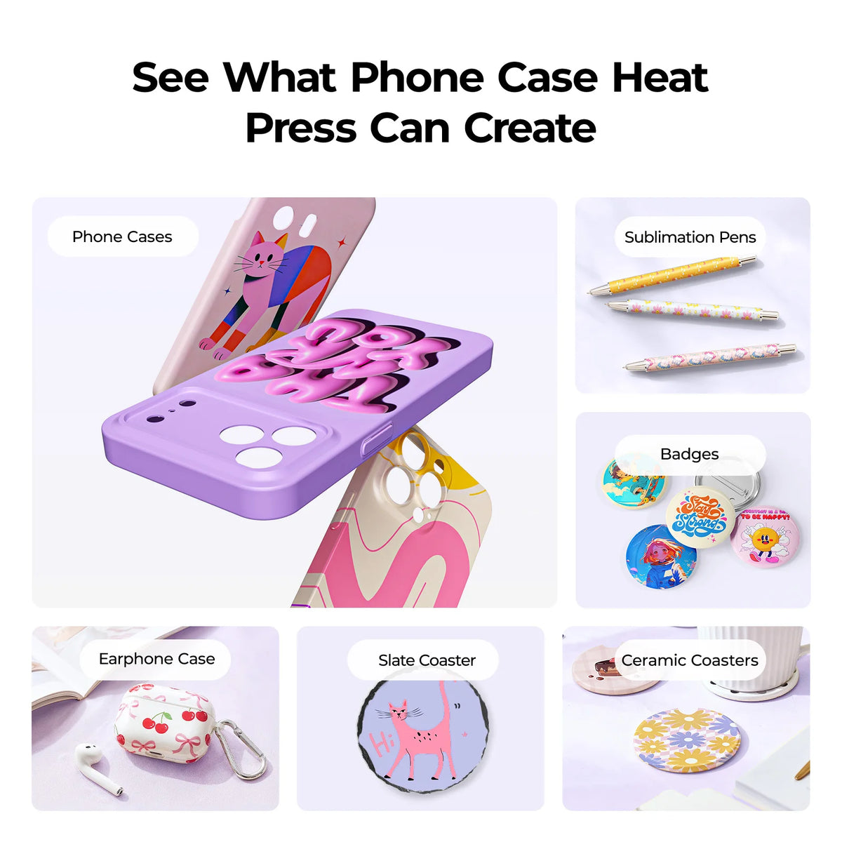 Presse à chaud sous vide HTVRONT H17 pour coques de téléphone