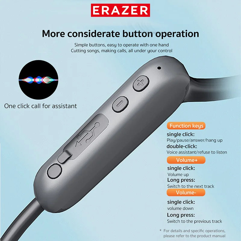 Écouteurs ERAZER XF22 à conduction osseuse, Bluetooth 5.4