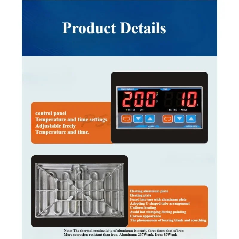 Presse manuelle à transfert thermique – plusieurs formats