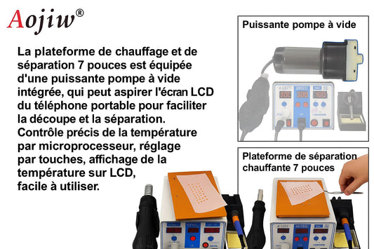 Station de Réparation 3 en 1 AOJIW 8683D+ 220V