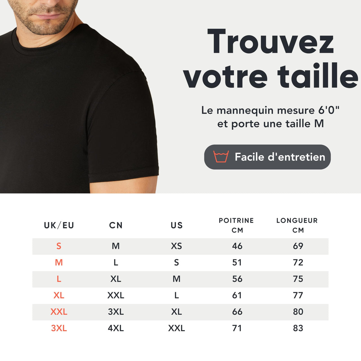 T-shirts homme FM London en coton – lots de 3 ou 5