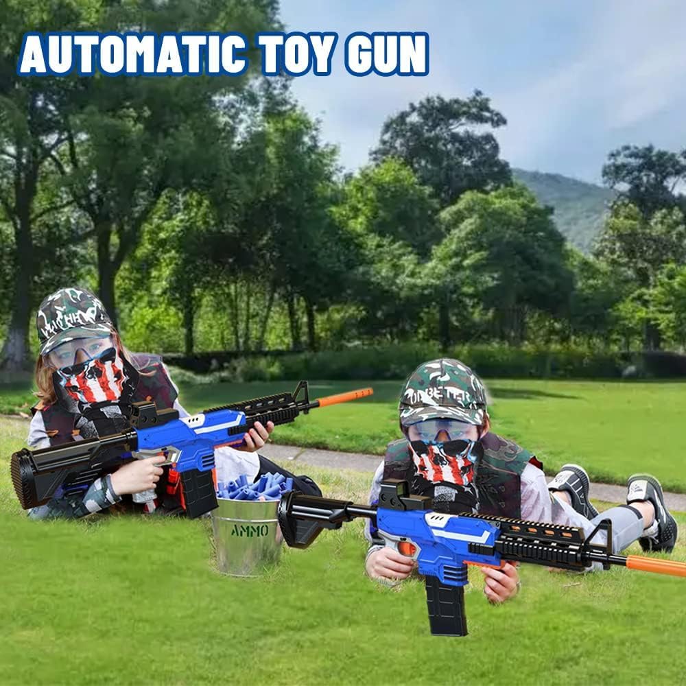 Toy Gun for Nerf Guns Bullets Automatic Sniper Rifle -3 Modes Toy Foam Blasters with Tactical Vest, Bipod, 2 Clips and 150 Darts, Electric Toys for Adults Boys Age 8-12 Gifts for Birthday Xmas