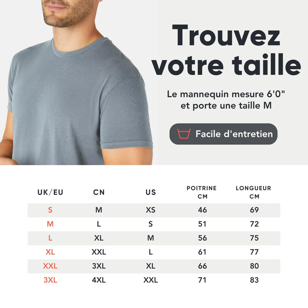 T-shirts homme FM London en coton – lots de 3 ou 5