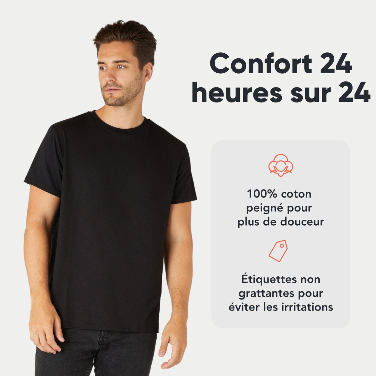 T-shirts homme FM London en coton – lots de 3 ou 5
