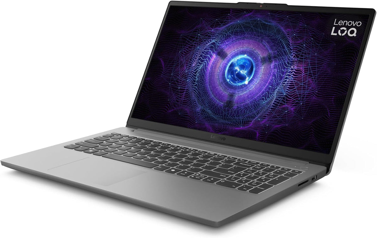 Lenovo LOQ 15IAX9E Gaming Laptop with AI, 15.6"FHD 144Hz Display, Intel Core i5-12450HX, 16GB RAM, 512GB SSD,RTX 2050 4GB GDDR6, Win11, White Backlit Eng-Arabic, Luna Grey - [83LK001SAX]