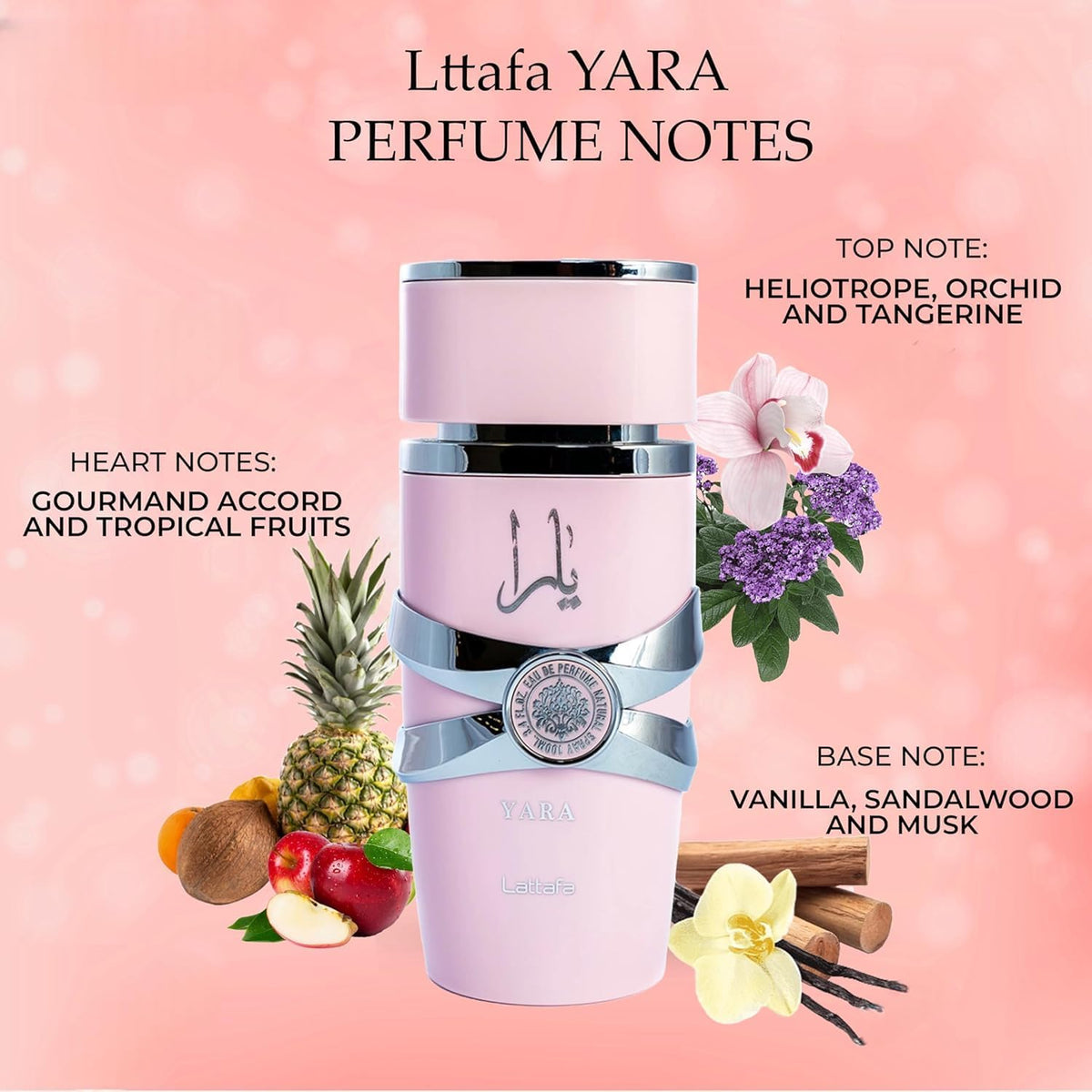 Yara Pink Eau De Parfum 100ml (3.4 fl oz) for Female Long-Lasting Fragrance