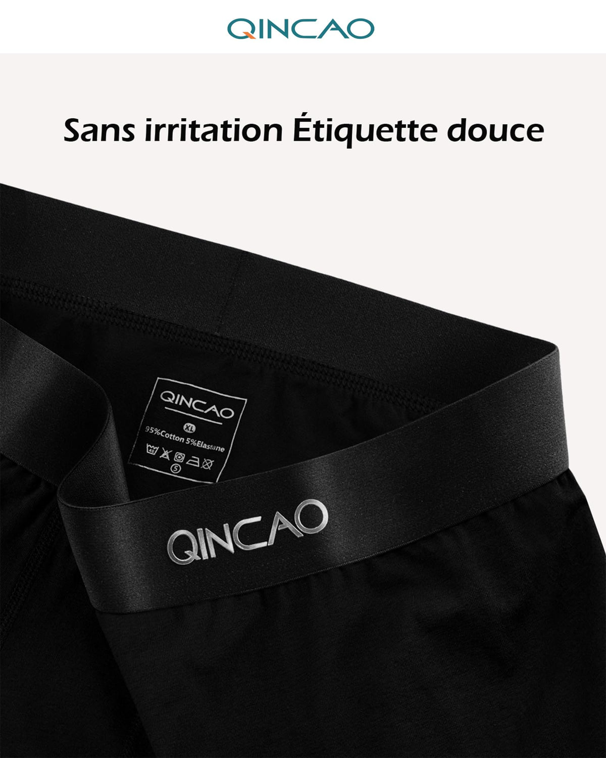 Boxers homme QINCAO en coton – lot de 6