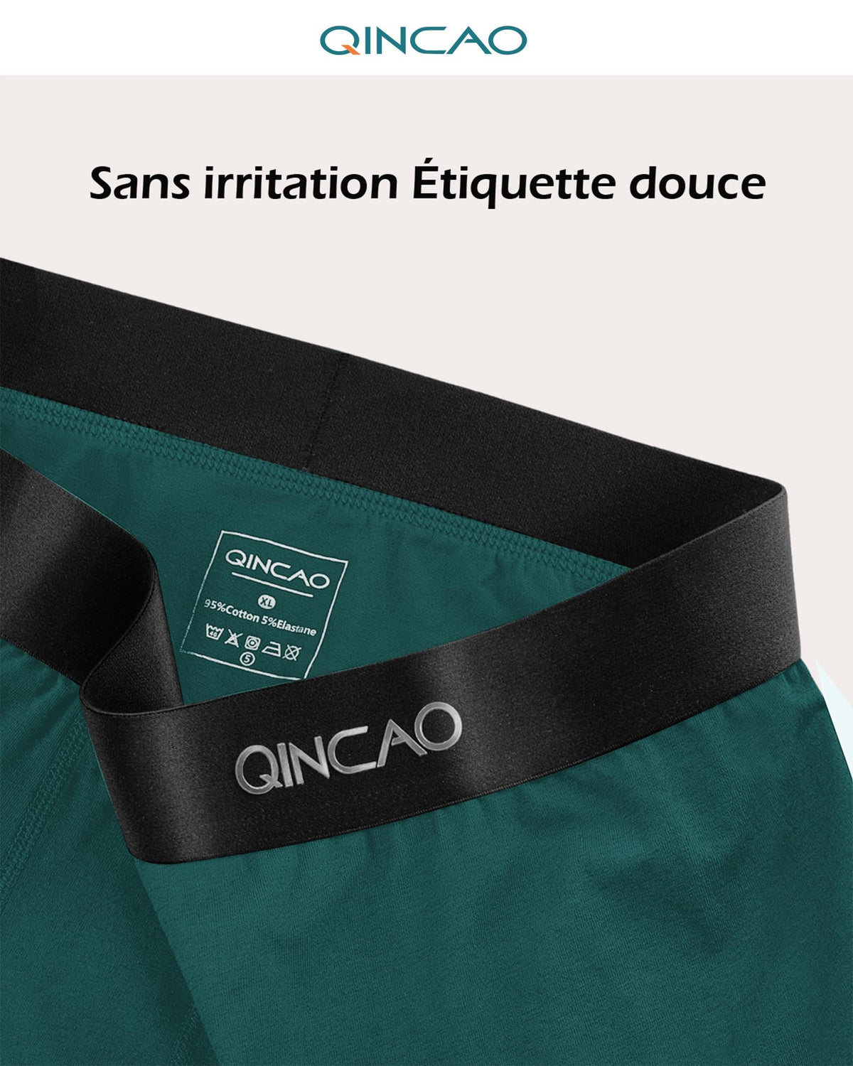 Boxers homme QINCAO en coton – lot de 6