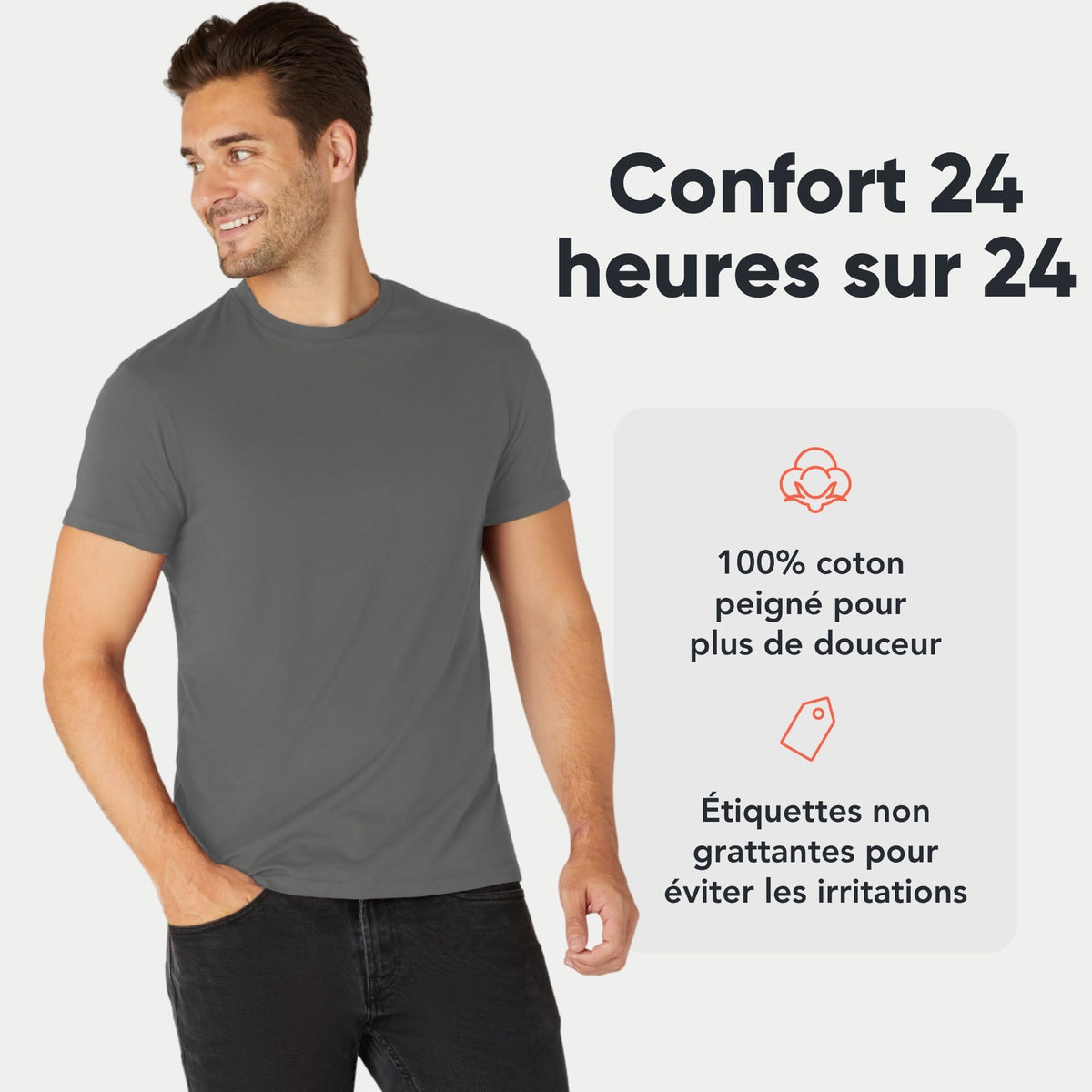 T-shirts homme FM London en coton – lots de 3 ou 5