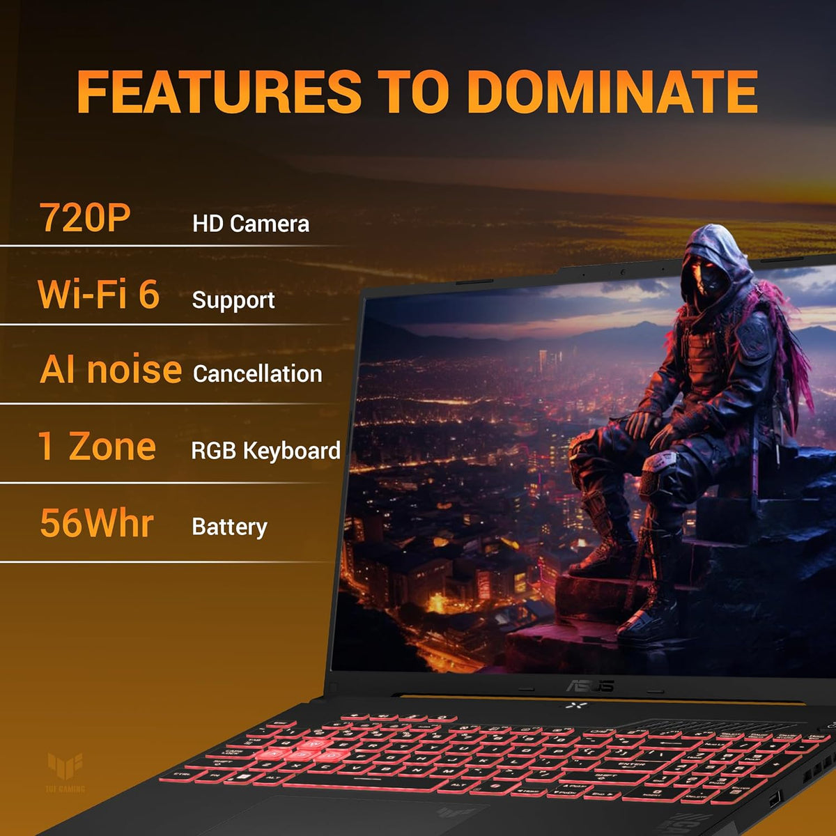 ASUS TUF A16 (2025) AMD Ryzen 7 7445HS Gaming Laptop 32GB RAM-1TB SSD | FHD+ 144Hz | Nvidia RTX 4050-6GB | Windows 11 | Office Home 2024 | Mecha Gray | FA607NUG-WH73