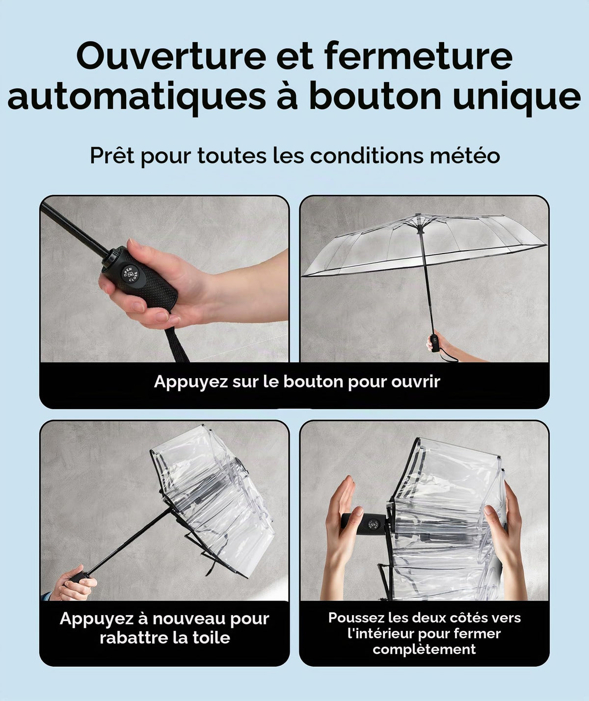Parapluie pliant automatique Repel