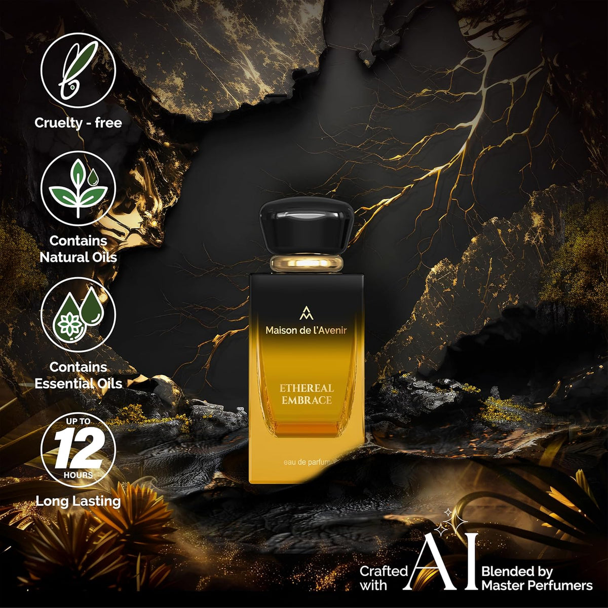 Maison de l'Avenir Ethereal Embrace - Unisex - a seductive Perfume for Women - Cologne for Men - with Fruity, Floral and Gourmand notes - Long Lasting - Fine Niche Fragrance