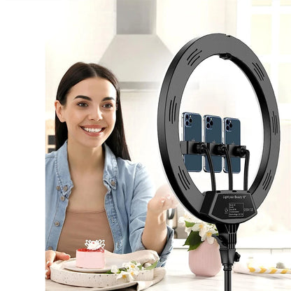 Anneau lumineux LED dimmable de 18 pouces avec trépied