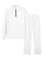 Ensemble polo homme à manches longues gaufrées avec pantalon assorti