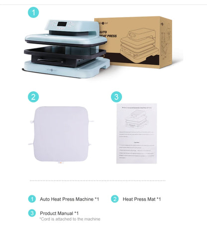 Presse à chaud automatique HTVRONT 15 × 15 pouces – 1 500 W