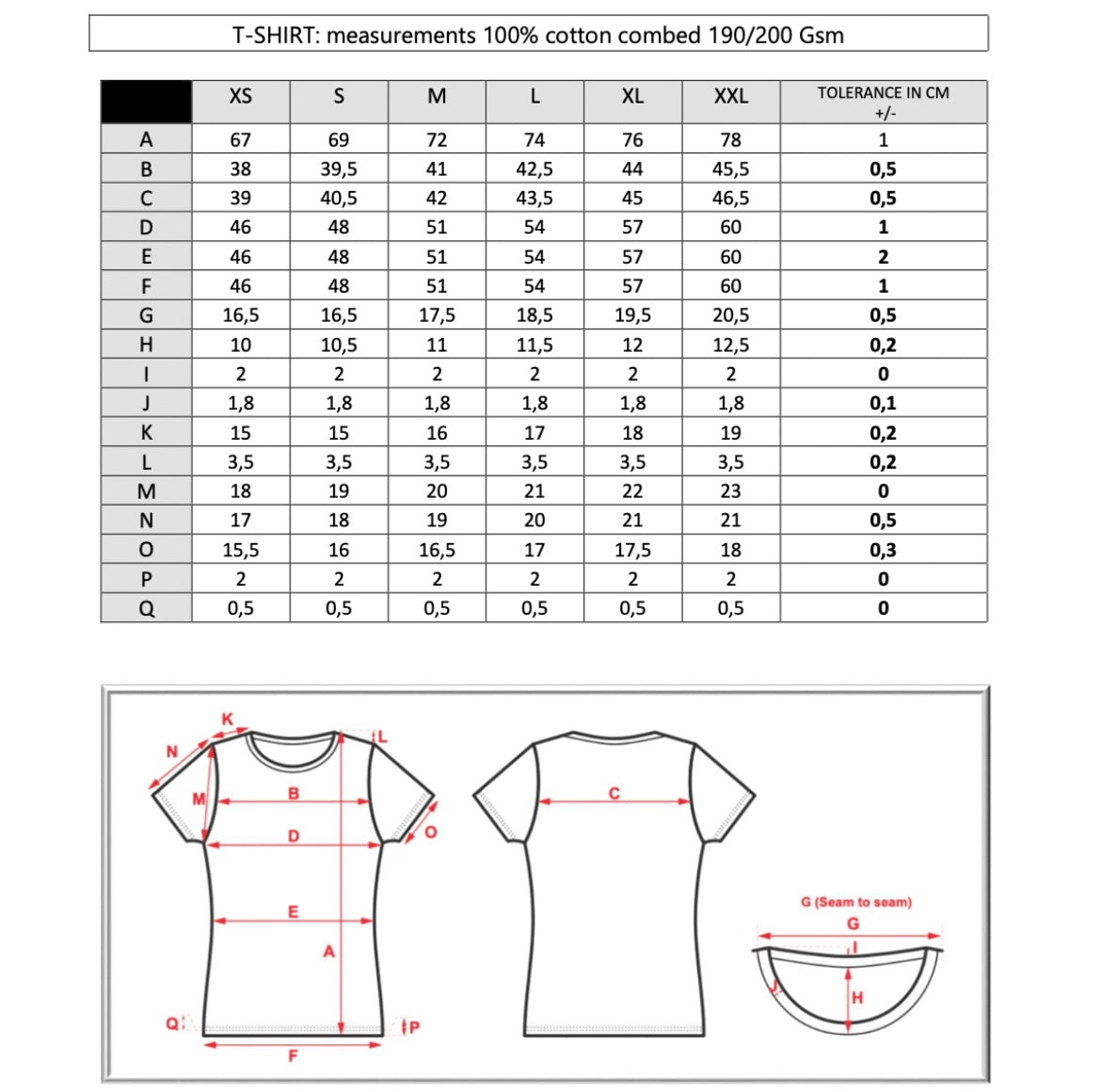 T-shirt vierge manches courtes  100 % coton