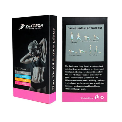 Bandes élastiques de résistance Zakerda – 5 niveaux pour fitness et yoga