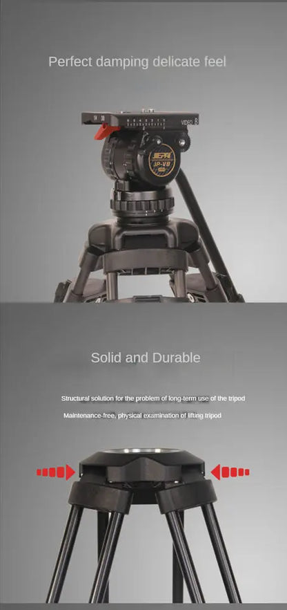 Trépied vidéo professionnel Jiepai V8 avec tête fluide