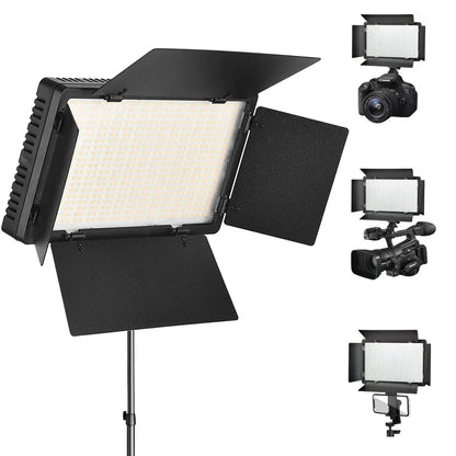 Lampe vidéo LED-600 réglable – 3 200 à 5 600 K