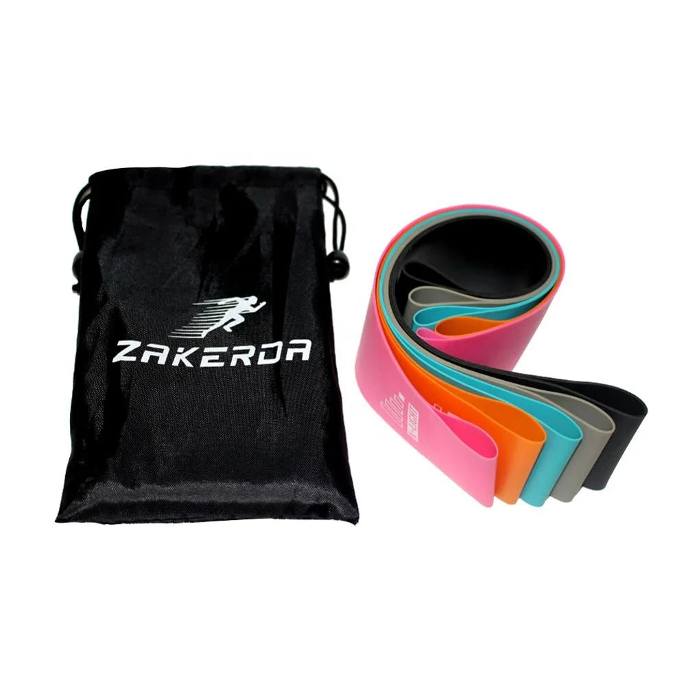 Bandes élastiques de résistance Zakerda – 5 niveaux pour fitness et yoga