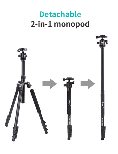 Trépied professionnel Jmary en aluminium pour appareil photo – KT235-NB30A