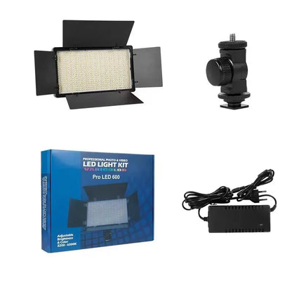 Lampe vidéo LED-600 réglable – 3 200 à 5 600 K